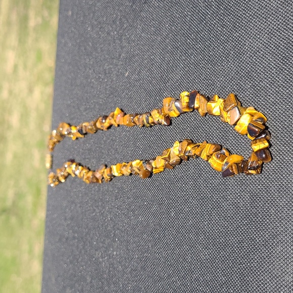Ukraine Jewelry - Tigers Eye Stone Chip Necklace 18"